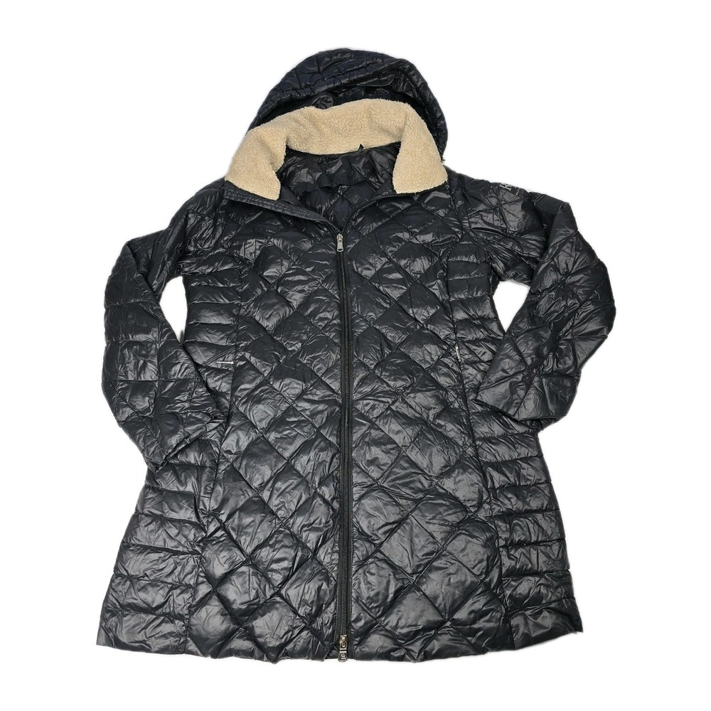 Lauren Ralph Lauren Quilted Puffer Coat Hooded Sherpa Lined Black Size L